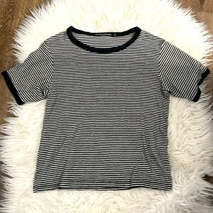Black and white Brandy Melville striped crop top